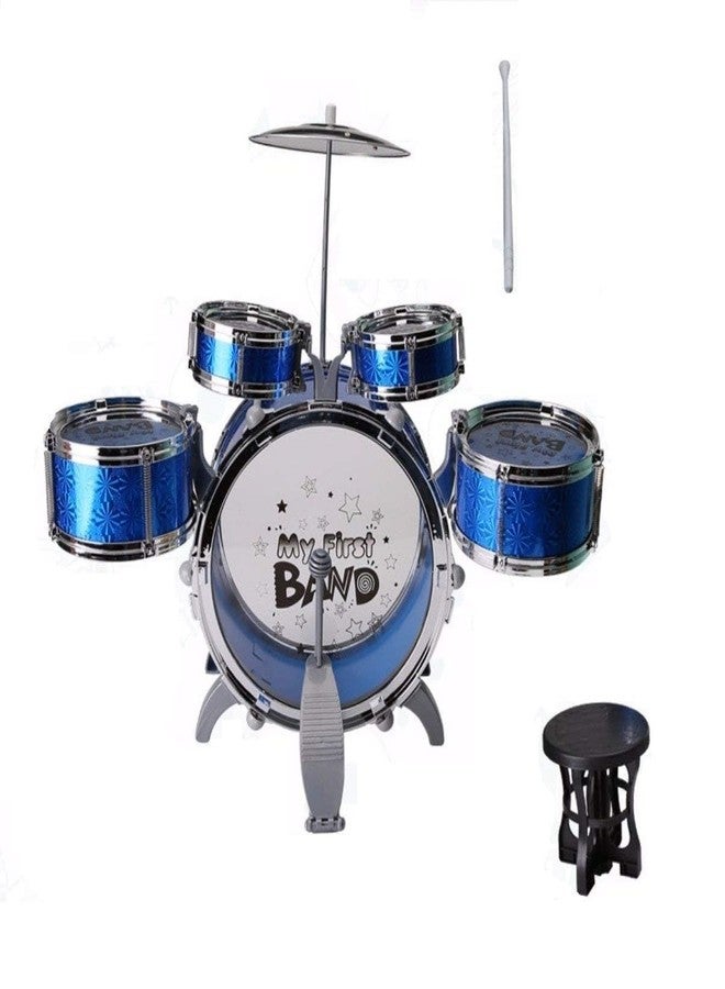 JETRA Jazz Drum Set Big Size Musical Drum Set with 5 Drums, Cymbal and Chair Musical Toy - Image 1
